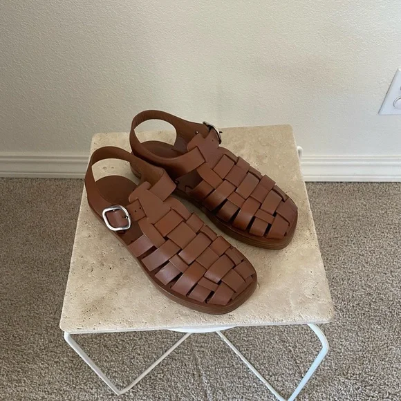 NWT RACHEL COMEY Leather Fisherman Sandals in Brown